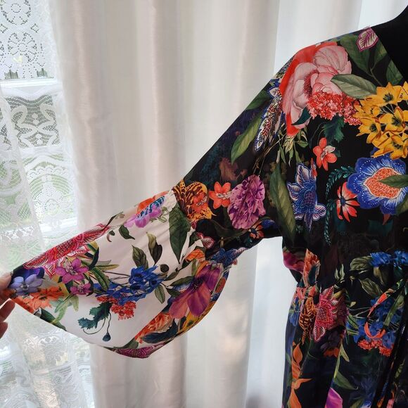 NEW Johnny Was Neon Jungle Mix Tier Dress Women S Silk Blend Tropical Boho Beach - Picture 6 of 13